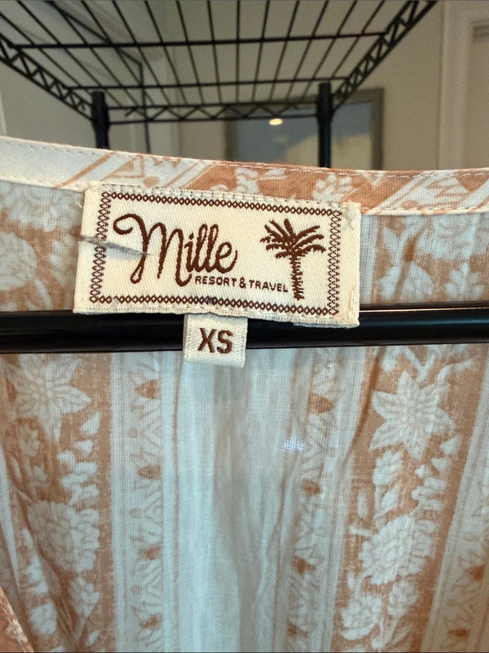 Boho V-Neck Smocked Maxi Dress in Cream and Tan